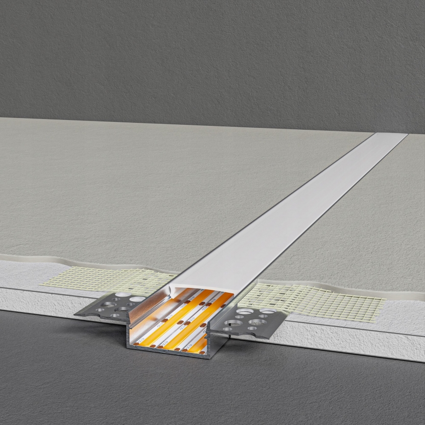 Vestavný profil pro LED pásky 1 m stříbrná/bílá