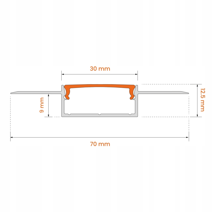 Vestavný profil pro LED pásky 1 m stříbrná/bílá