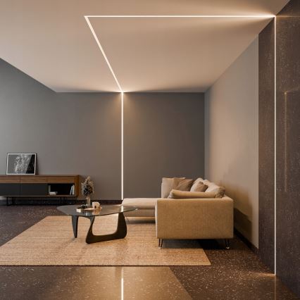 Vestavný profil pro LED pásky 1 m stříbrná/bílá