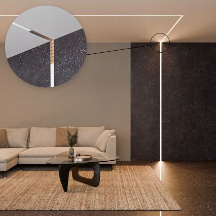 Vestavný profil pro LED pásky 1 m stříbrná/bílá