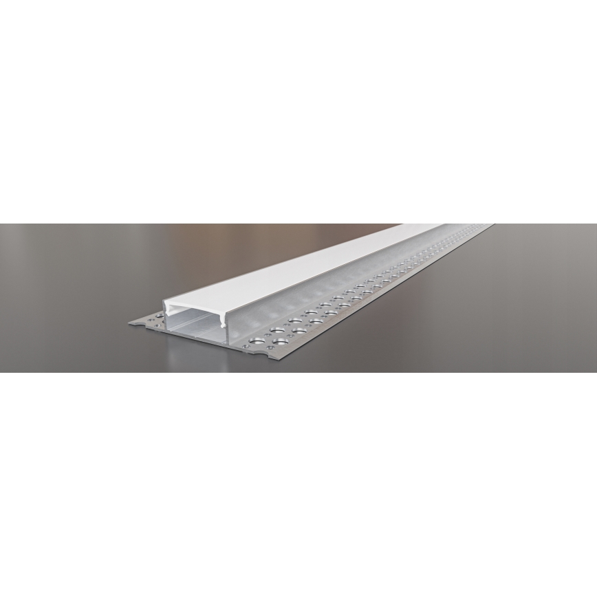 Vestavný profil pro LED pásky 1 m stříbrná/bílá