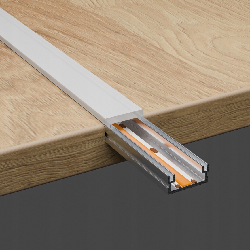 Vestavný profil pro LED pásky 1 m stříbrná/bílá