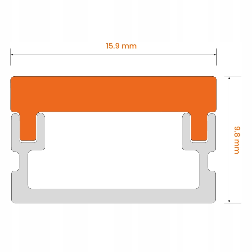 Vestavný profil pro LED pásky 1 m stříbrná/bílá