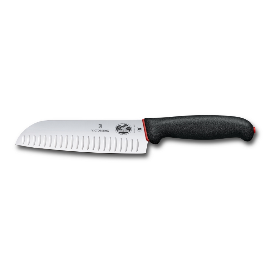 Victorinox - Kuchyňský nůž santoku DUAL GRIP 17 cm černá