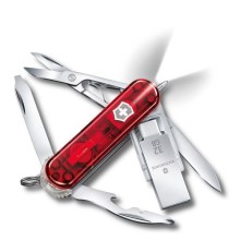 Victorinox - Multifunkční kapesní nůž s flash diskem 6 cm/11 funkcí červená