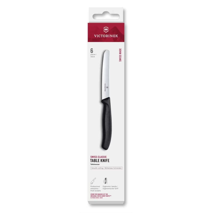 Victorinox - Sada kuchyňských nožů na zeleninu SWISS CLASSIC 11 cm 6 ks černá