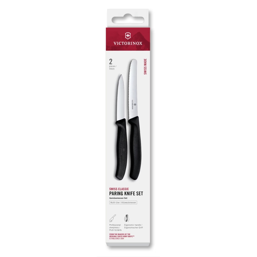 Victorinox - Sada kuchyňských nožů na zeleninu SWISS CLASSIC 2 ks černá