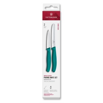 Victorinox - Sada kuchyňských nožů na zeleninu SWISS CLASSIC 2 ks tyrkysová