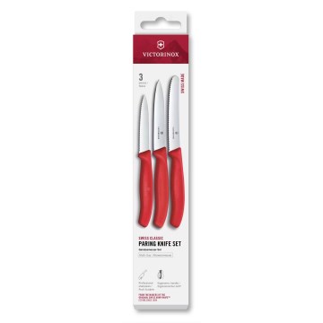 Victorinox - Sada kuchyňských nožů na zeleninu SWISS CLASSIC 3 ks červená