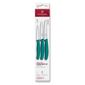 Victorinox - Sada kuchyňských nožů na zeleninu SWISS CLASSIC 3 ks tyrkysová