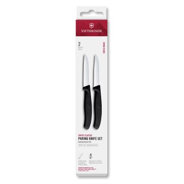 Victorinox - Sada kuchyňských nožů na zeleninu SWISS CLASSIC 8 cm 2 ks černá