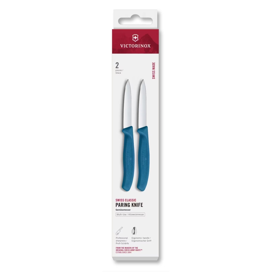 Victorinox - Sada kuchyňských nožů na zeleninu SWISS CLASSIC 8 cm 2 ks modrá