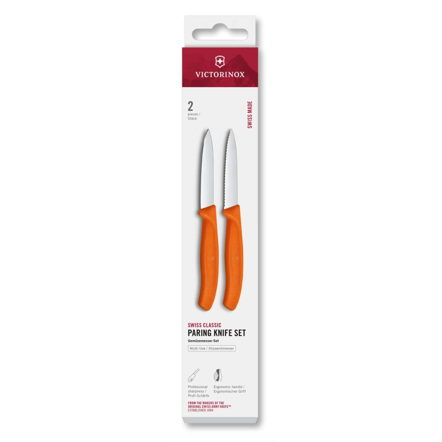 Victorinox - Sada kuchyňských nožů na zeleninu SWISS CLASSIC 8 cm 2 ks oranžová