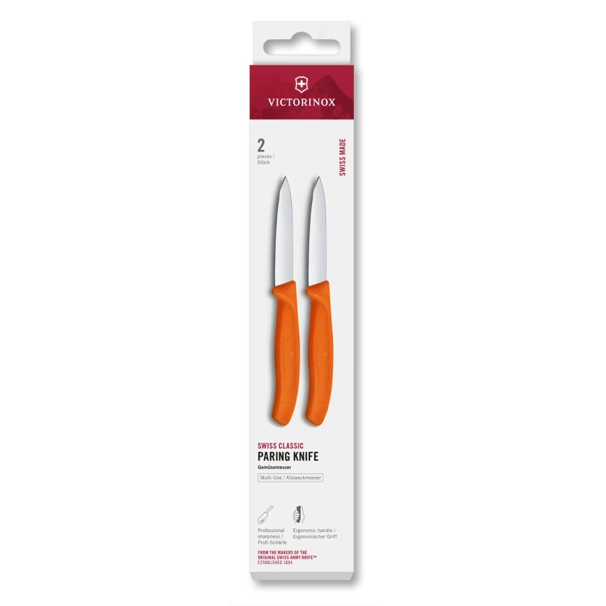 Victorinox - Sada kuchyňských nožů na zeleninu SWISS CLASSIC 8 cm 2 ks oranžová