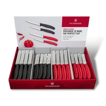 Victorinox - Sada kuchyňských nožů na zeleninu SWISS CLASSIC 80 ks černá/červená