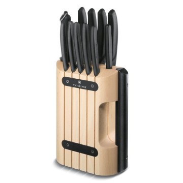Victorinox - Sada kuchyňských nožů ve stojanu SWISS CLASSIC 12 ks buk/béžová