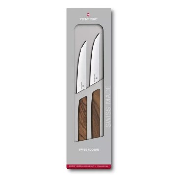 Victorinox - Sada steakových nožů SWISS MODERN 12 cm 2 ks ořech