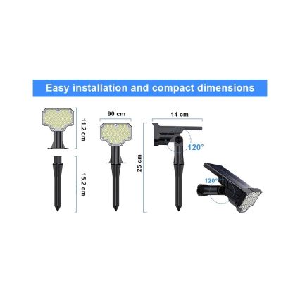 Viking - LED Solární lampa LED/1W/3,7V IP65 6000K 2200 mAh