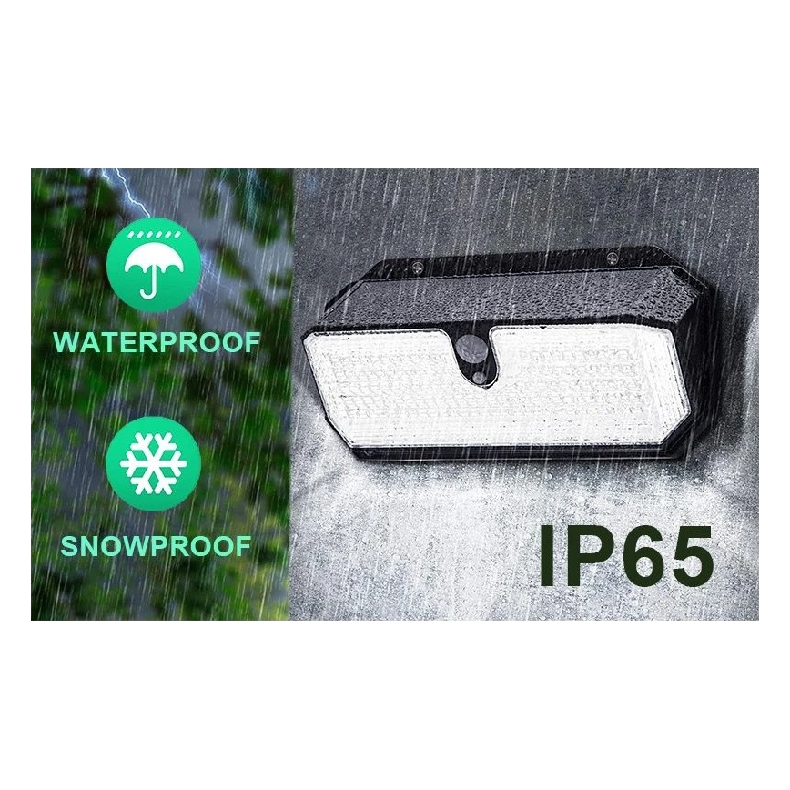 Viking - LED Solární nástěnné svítidlo se senzorem LED/2W/3,7V IP65 6000K 2200 mAh