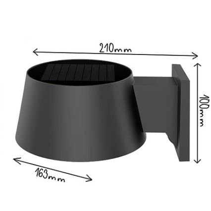 Viking - LED Stmívatelné solární nástěnné svítidlo se senzorem LED/1W/3,7V IP44 4000K 2000 mAh