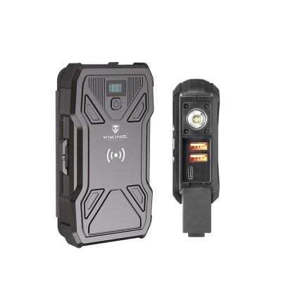 Viking - Power Bank s LED svítilnou, bezdrátovým nabíjením a solárním panelem Power Delivery 22,5W/20000 mAh