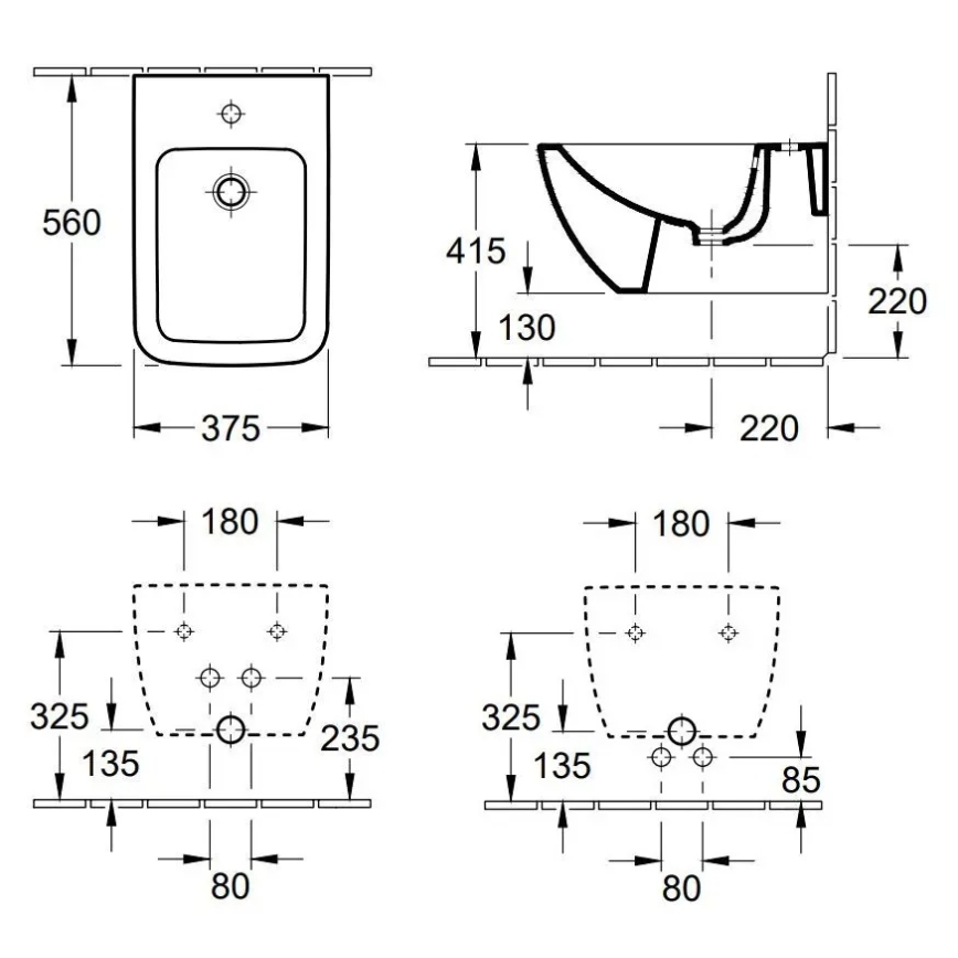 Villeroy & Boch 44110001 - Závěsný bidet VENTICELLO keramika/bílá