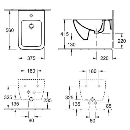 Villeroy & Boch 441100R1 - Závěsný bidet VENTICELLO keramika/bílá