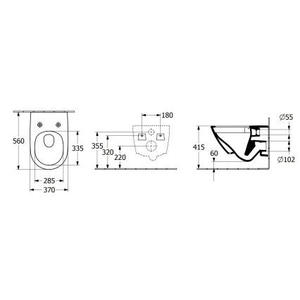 Villeroy & Boch 4670TS01 - Závěsné WC s prkénkem SoftClose SUBWAY 3.0 keramika/bílá