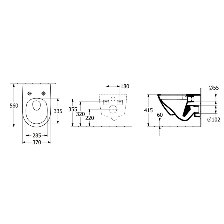 Villeroy & Boch 4670TS01 - Závěsné WC s prkénkem SoftClose SUBWAY 3.0 keramika/bílá