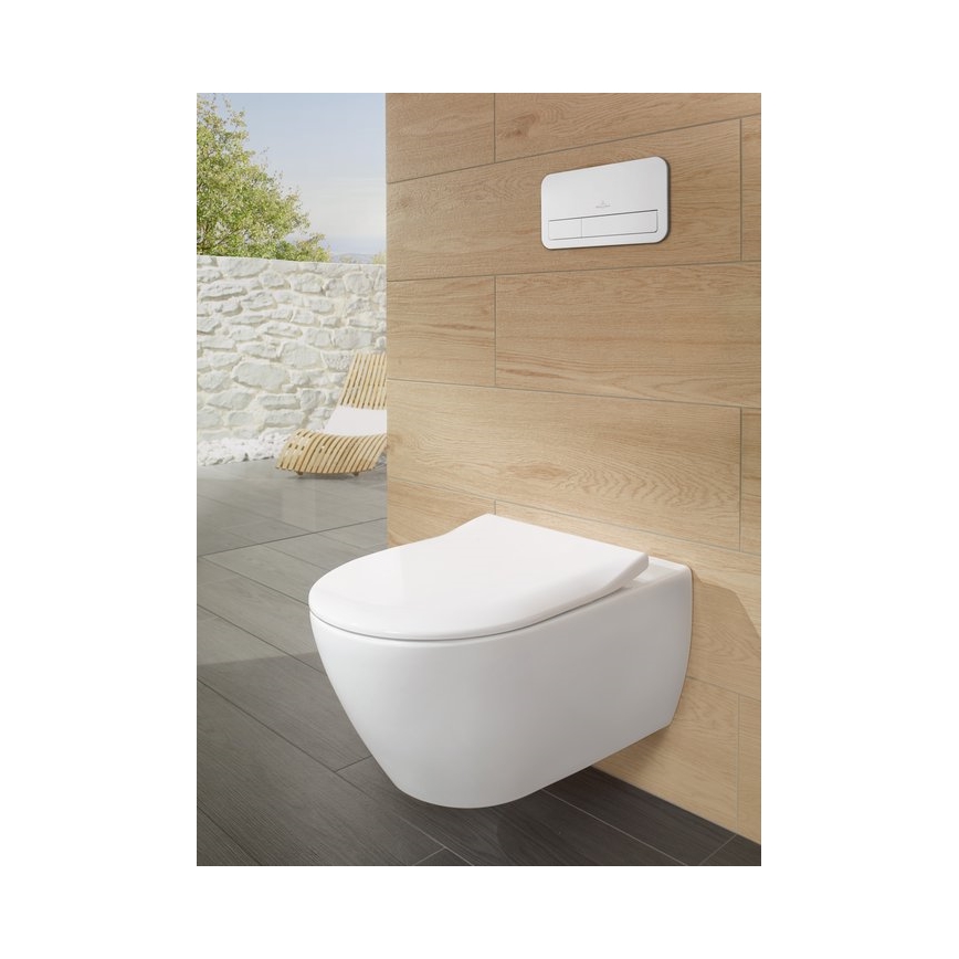 Villeroy & Boch 5614R201 - Závěsné WC s prkénkem SoftClose SUBWAY 2.0 keramika/bílá
