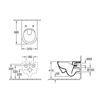 Villeroy & Boch 5614R201 - Závěsné WC s prkénkem SoftClose SUBWAY 2.0 keramika/bílá