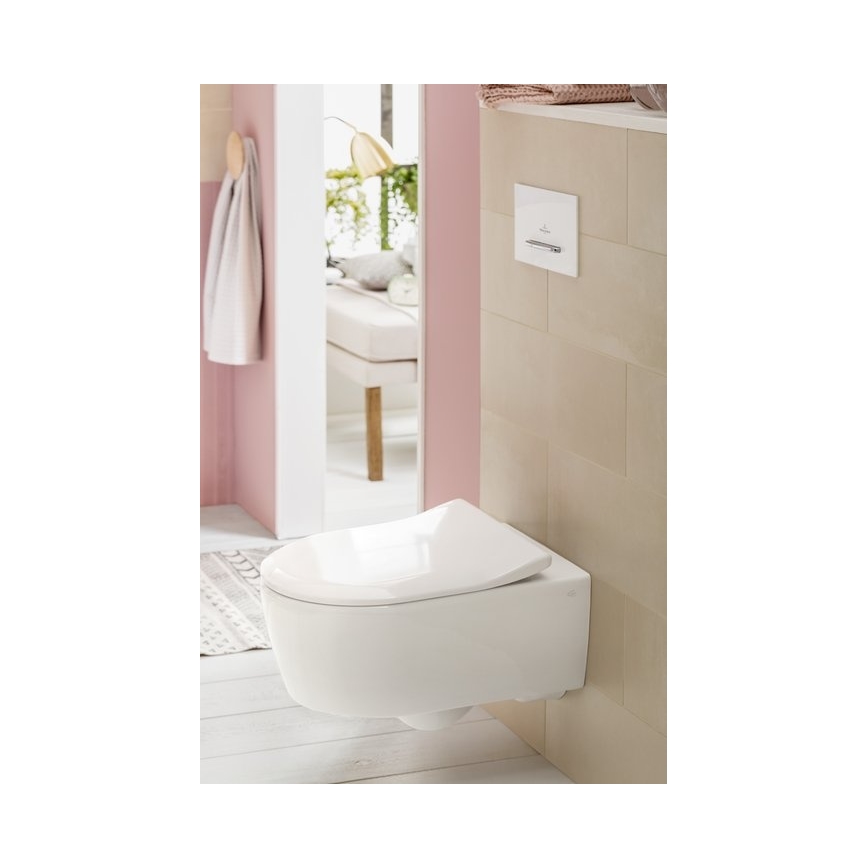 Villeroy & Boch 5656RS01 - Závěsné WC s prkénkem SoftClose AVENTO keramika/bílá