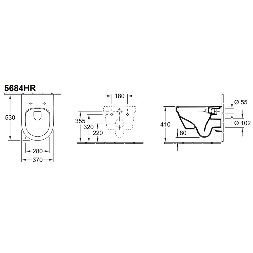Villeroy & Boch 5684HRR1 - Závěsné WC s prkénkem SoftClose ARCHITECTURA keramika/bílá