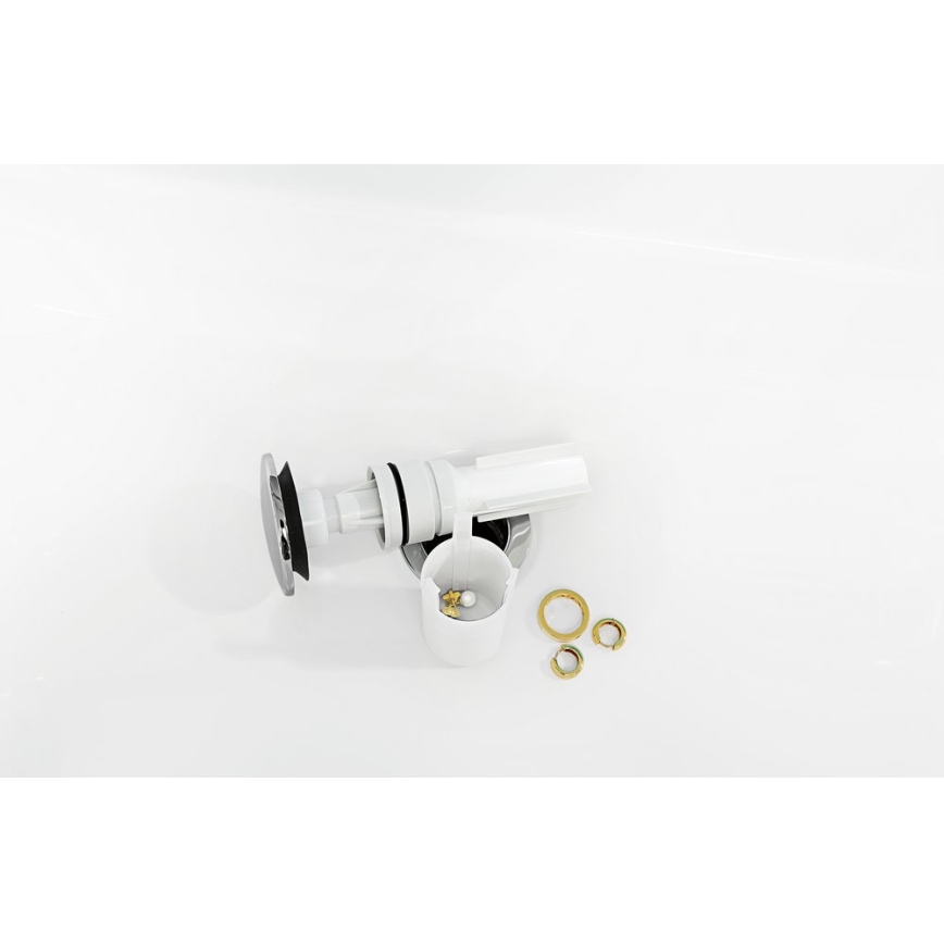 Villeroy & Boch 92198800 - Umyvadlový sifon PUSHOPEN lesklý chrom/bílá