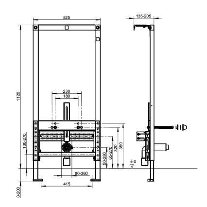 Villeroy & Boch 92214800 - Podomítkový modul pro bidet VICONNECT 112 cm
