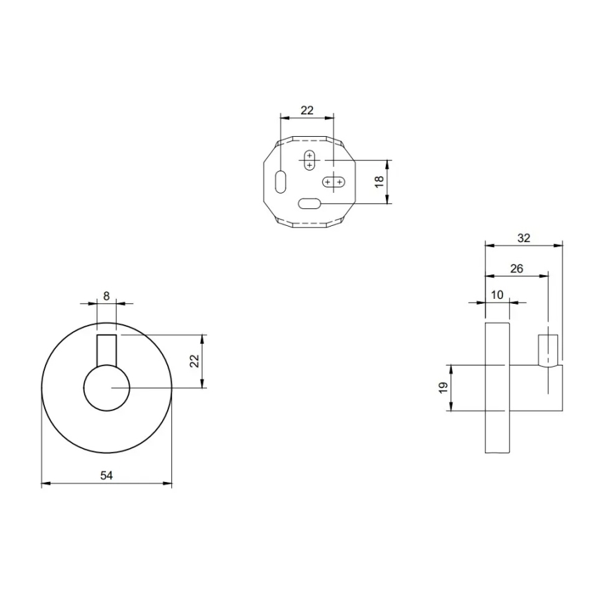 Villeroy & Boch TVA15101100061 - Nástěnný háček ELEMENTS lesklý chrom