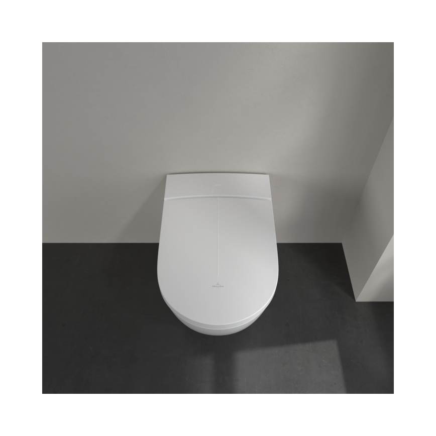 Villeroy & Boch V0E100R1 - Závěsný bidet s prkénkem SoftClose VICLEAN keramika/bílá +dálkové ovládání