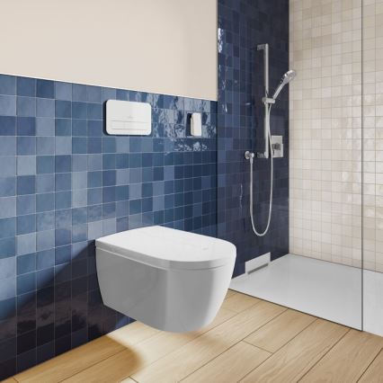 Villeroy & Boch V0E100R1 - Závěsný bidet s prkénkem SoftClose VICLEAN keramika/bílá +dálkové ovládání