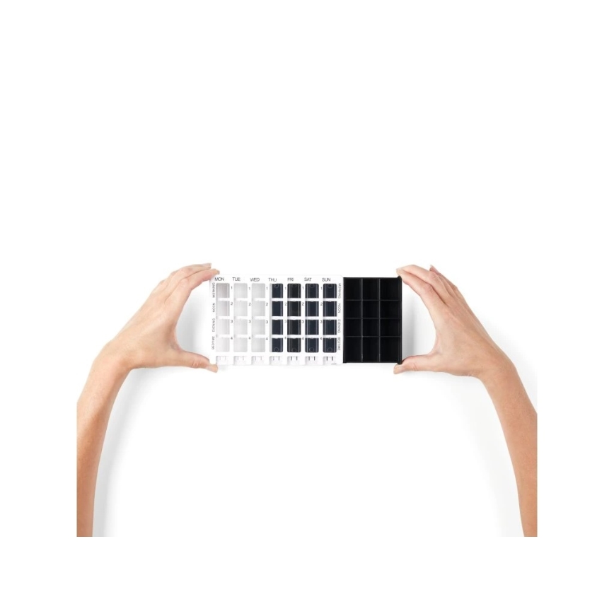 Vitility - Dávkovač léků týdenní bílá/černá