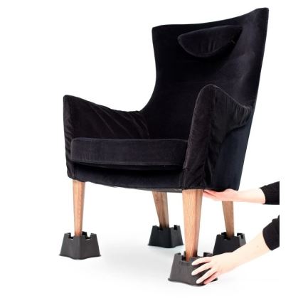 Vitility - SADA 4x Nástavec pro zvýšení postele 7 cm černá