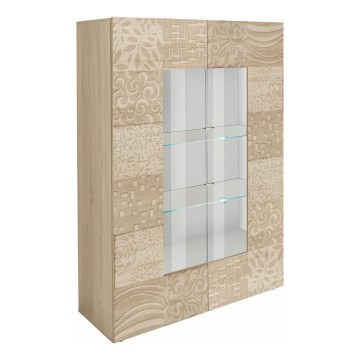 Vitrína ARIA 121x166x43 cm dub sonoma