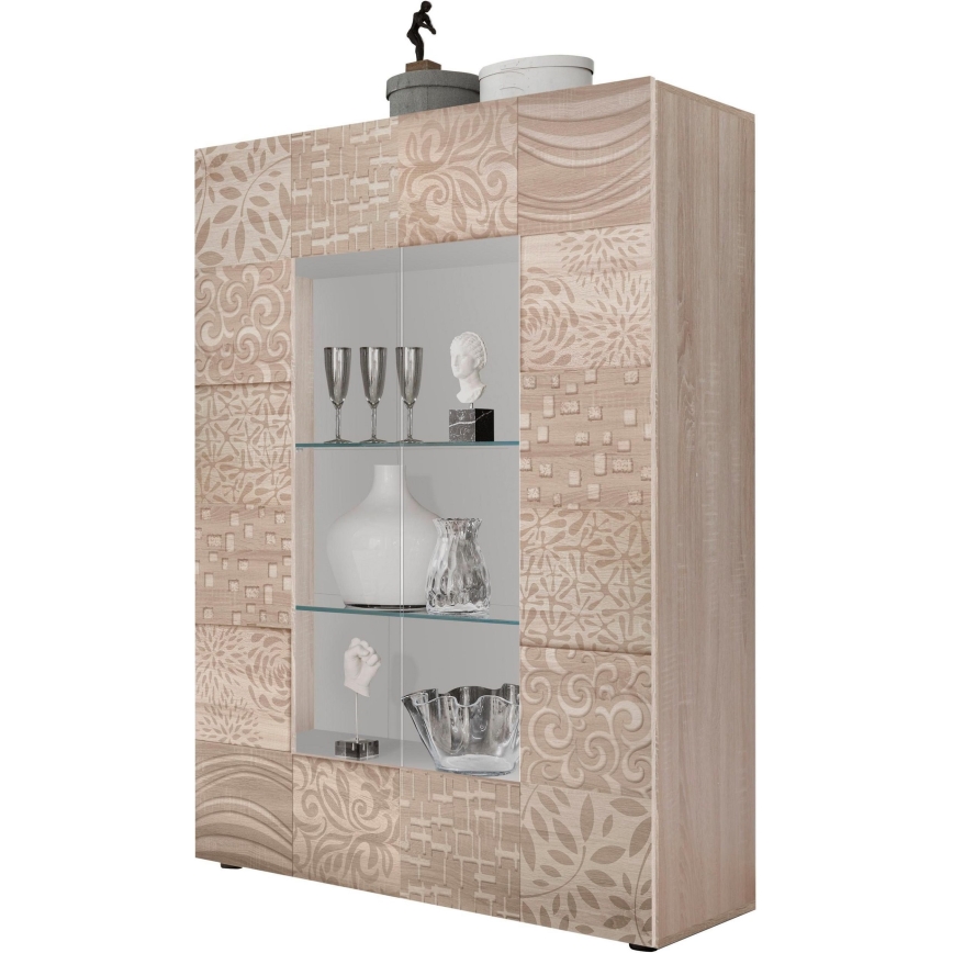 Vitrína ARIA 121x166x43 cm dub sonoma