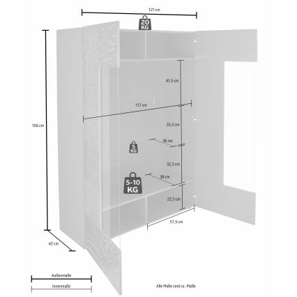 Vitrína ARIA antracit