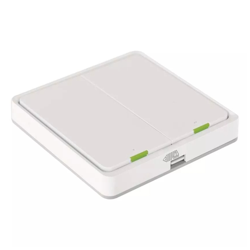 Vypínač 2-tlačítkový GoSmart 1xCR2430 Tuya bílá