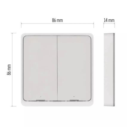 Vypínač 2-tlačítkový GoSmart 1xCR2430 Tuya bílá