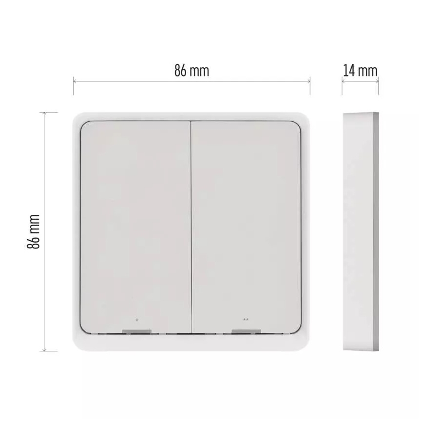 Vypínač 2-tlačítkový GoSmart 1xCR2430 Tuya bílá