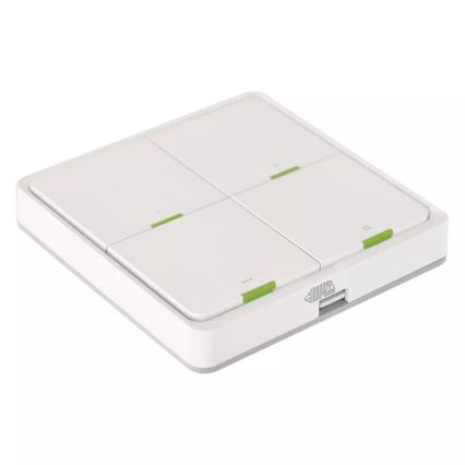 Vypínač 4-tlačítkový GoSmart 1xCR2430 Tuya bílá