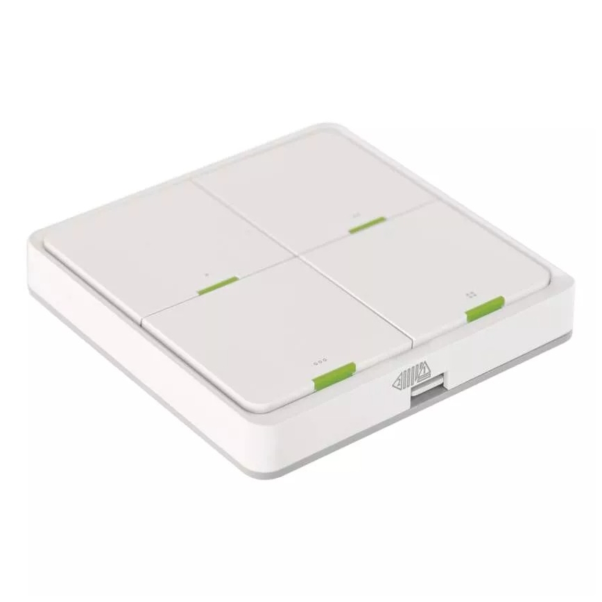 Vypínač 4-tlačítkový GoSmart 1xCR2430 Tuya bílá