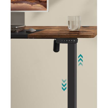 Výškově nastavitelný psací stůl SOLEA-X 140x60 cm hnědá/černá