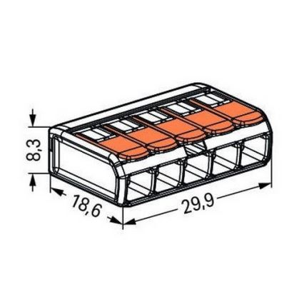 WAGO 221-415 - Spojovací svorka COMPACT 5x4 450V oranžová